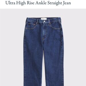Dark Wash High Rise Ankle Straight Jeans